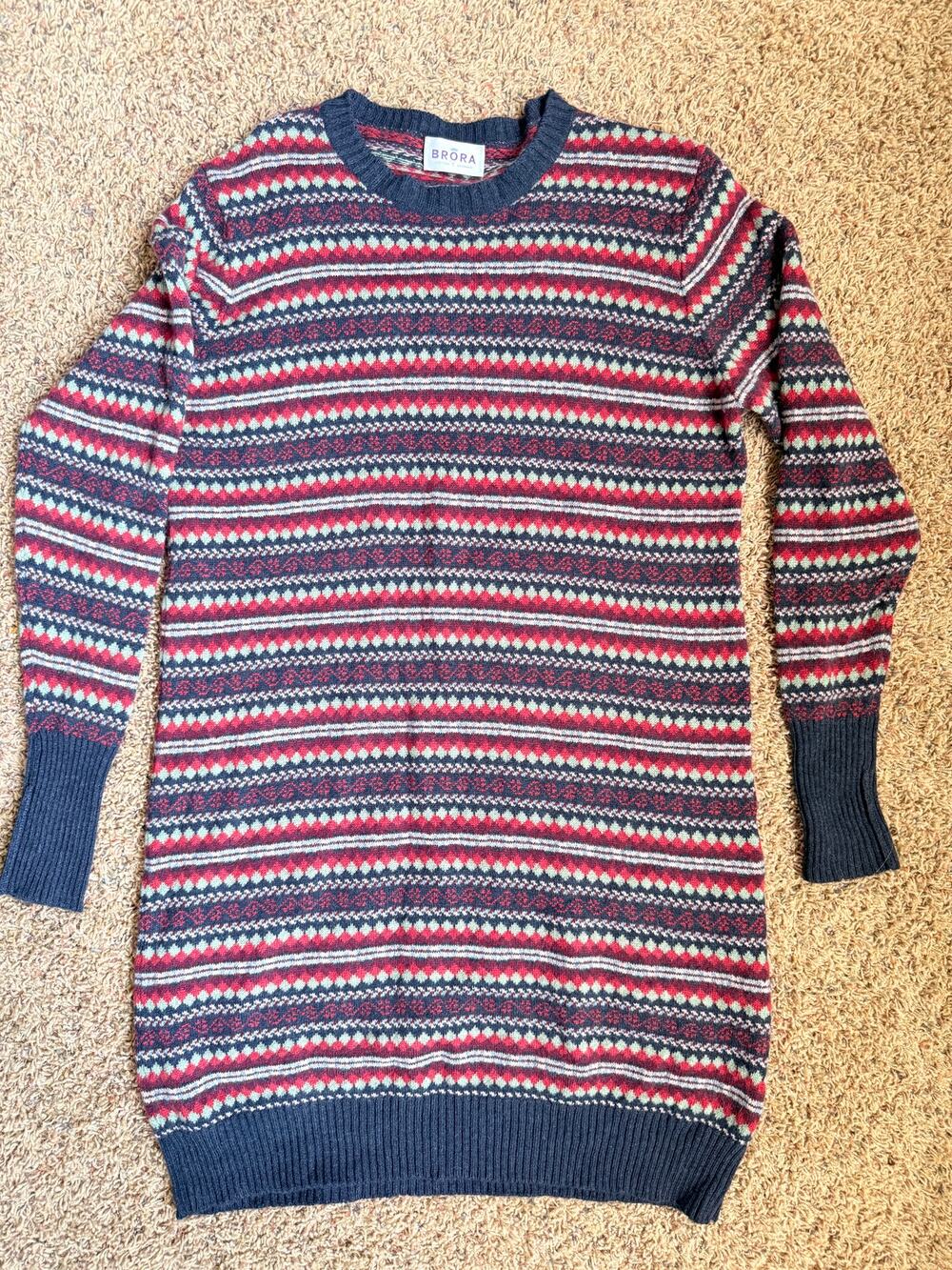 Brora Fair Isle Cashmere Long Sweater Dress